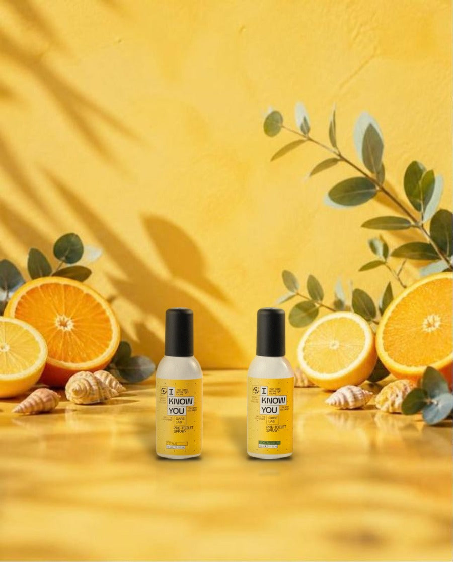 Spray pre-WC Citrus y Eucalyptus con naranjas y eucalipto