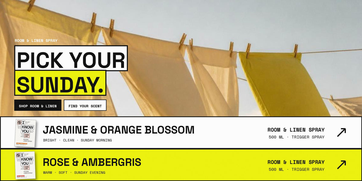 Elige tu domingo — Spray de ambiente y textiles Jasmine & Orange Blossom y Rose & Ambergris