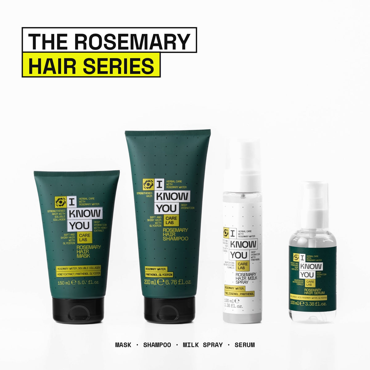 Serie Capilar de Romero: mascarilla, champú, leche capilar en spray y sérum